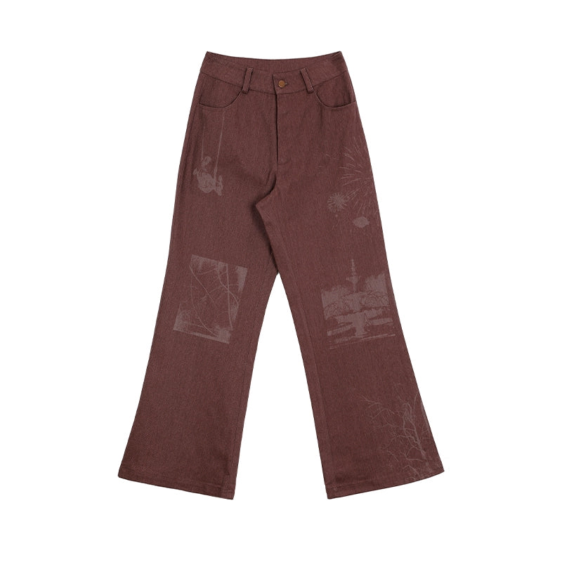 Burnout Swing Design Wide Leg Pants WN18910