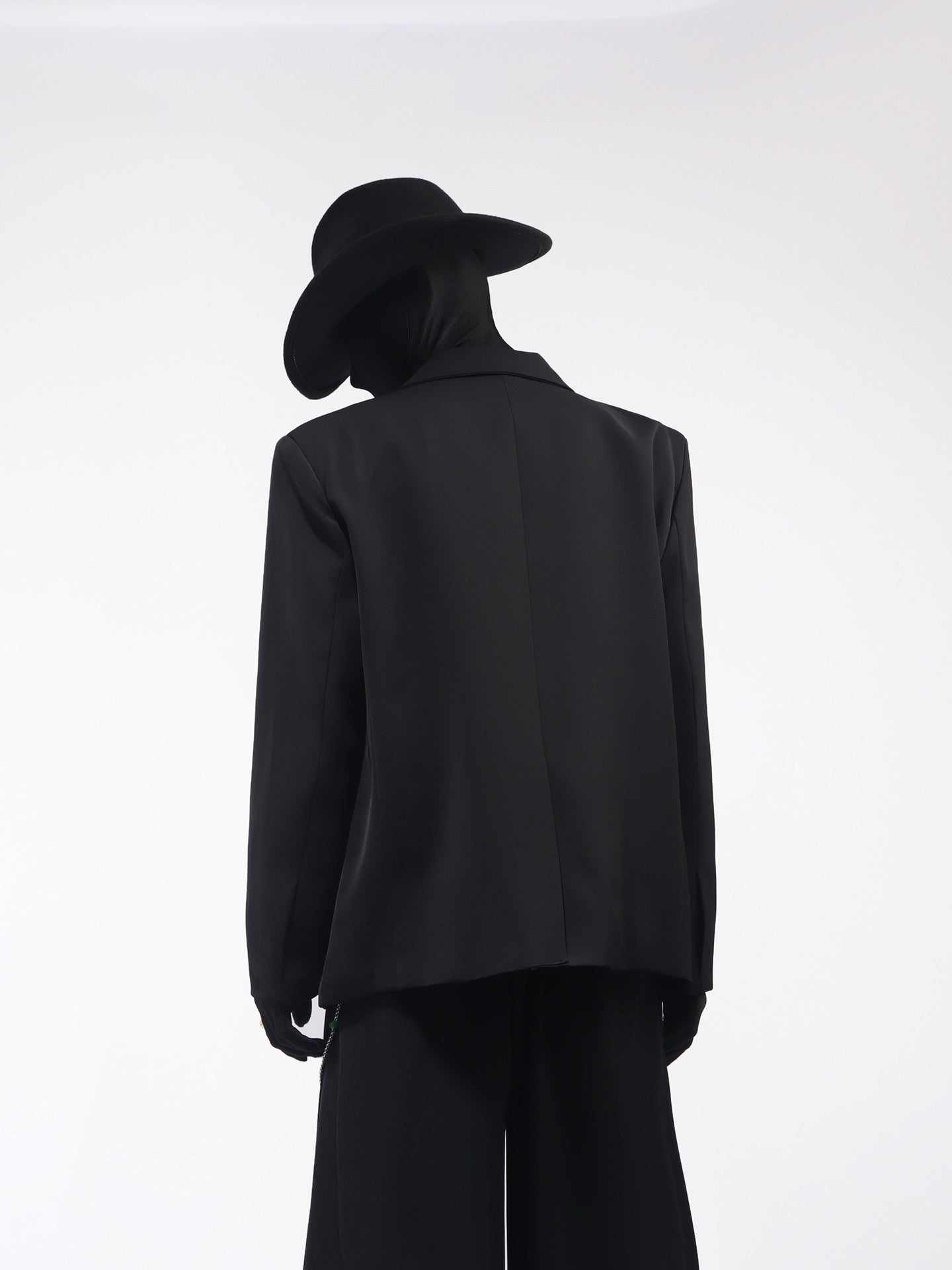 Metal Decor Jacket & Wide Leg Trousers Setup WN23668