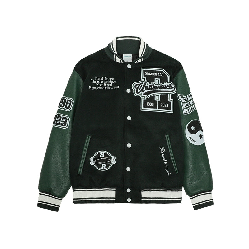 PU Leather Embroidery Cotton Padded Jacket WN17748