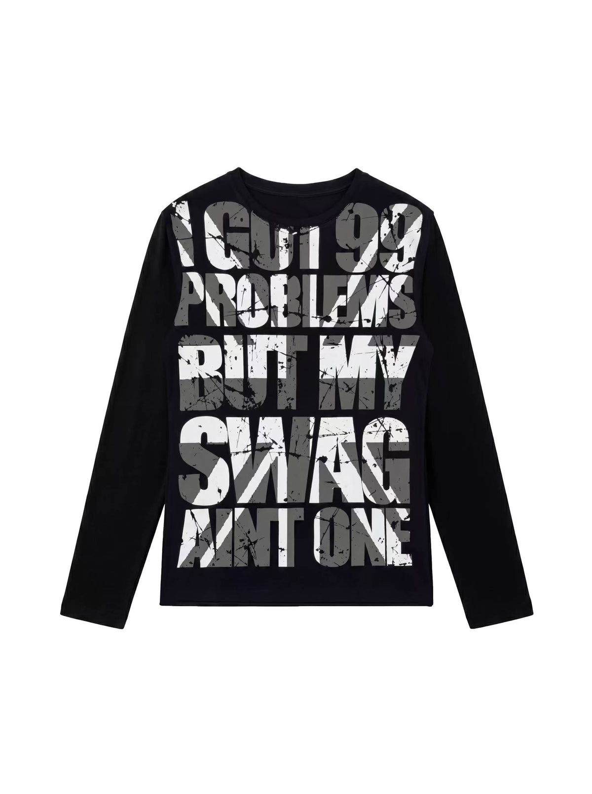 Typography Graphic Print Long Sleeve T-Shirt WN27197