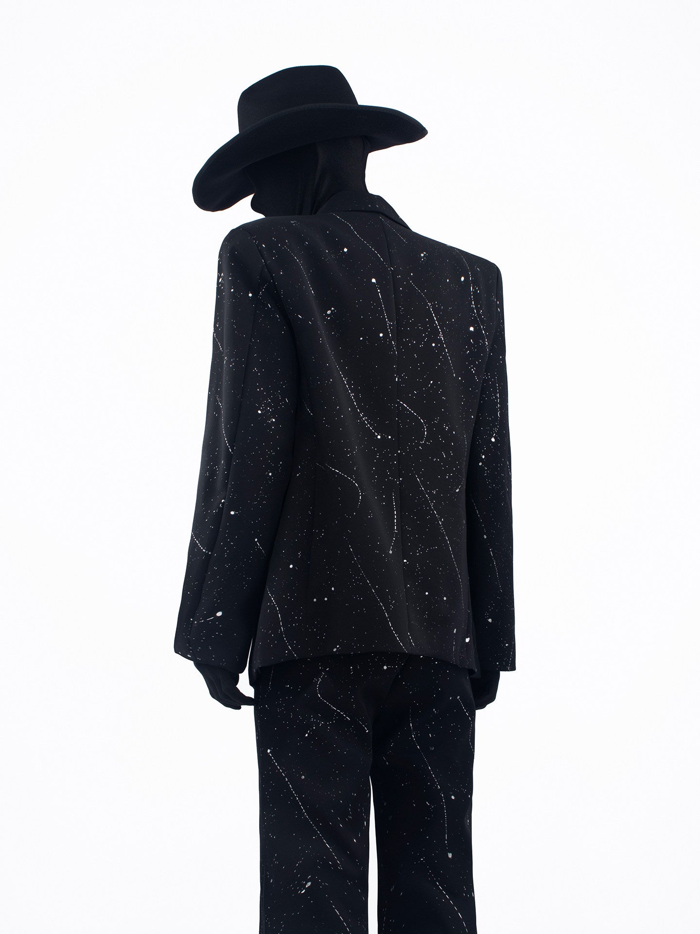 Ink Splash Starry Pattern Tailored Jacket & Trousers Setup WN23658