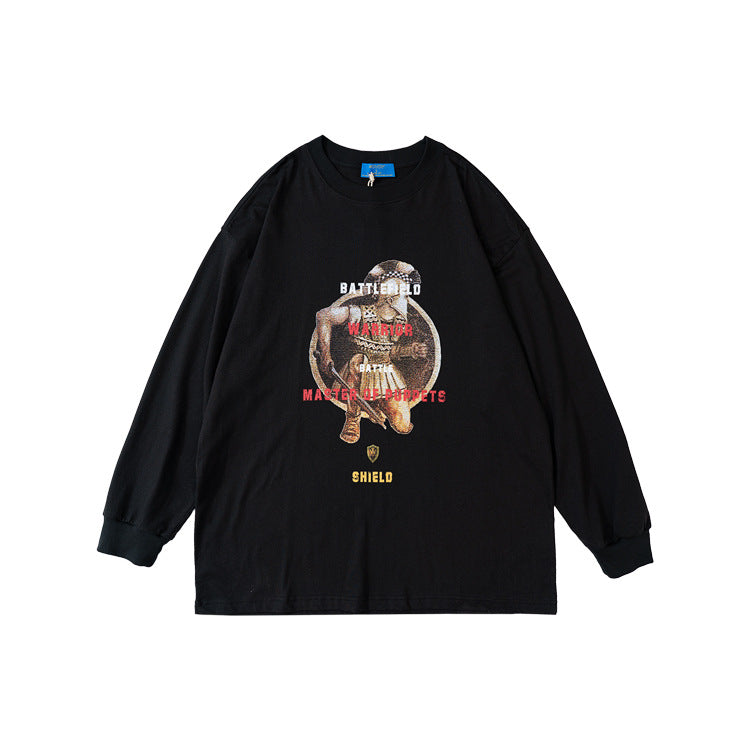 Graffiti Print Oversize Long Sleeve T-Shirt WN12616
