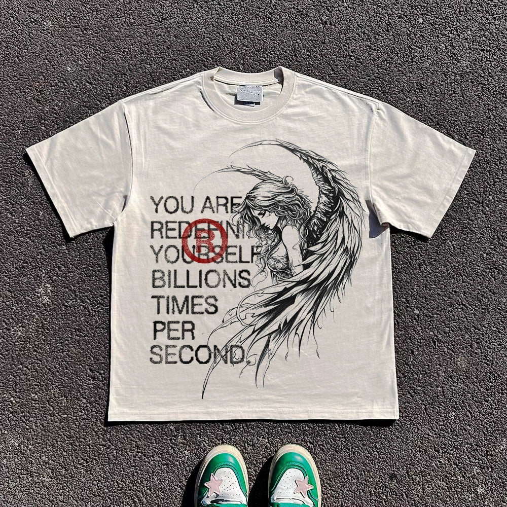 Graphic Art Print Oversize Short Sleeve T-Shirt WN16721