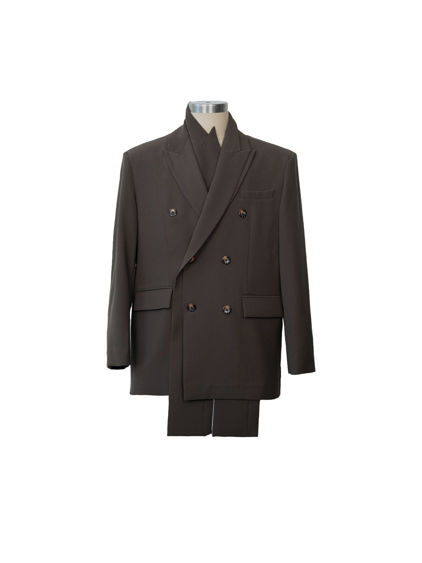 Double-Breasted Tailored Jacket & Wide Leg Trousers Setup WN23619