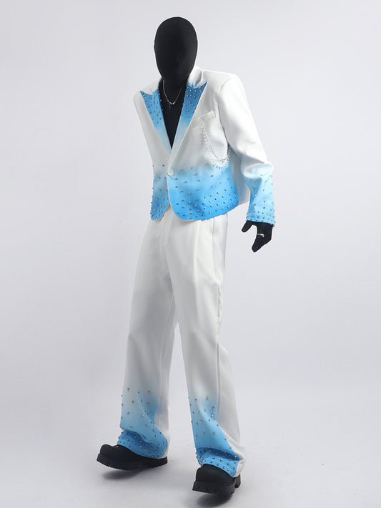 Studs Gradient Tailored Jacket & Studs Gradient Flare Trousers Setup WN23733