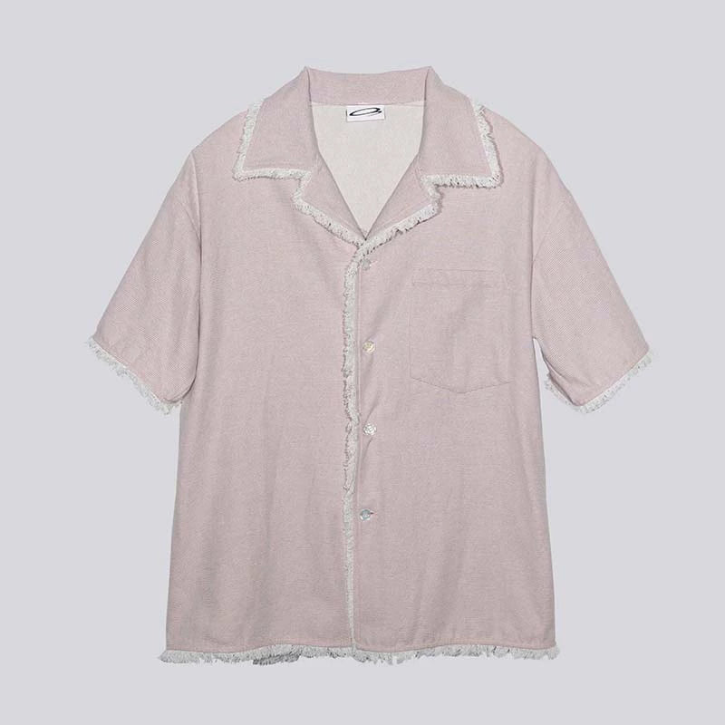 Graphic Print Fringe Design Short Sleeve Shirt WN19012