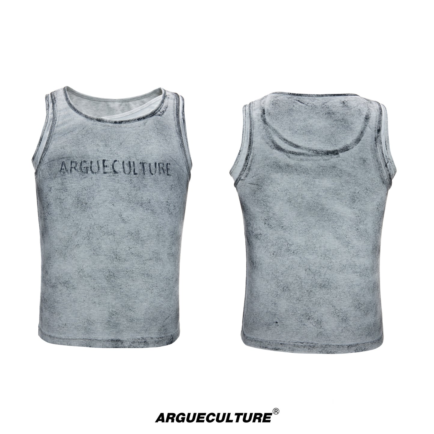 Fake Layered Graffiti Print Sporty Breathable Tank Top WN27035