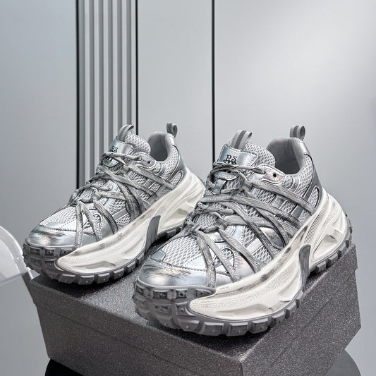 Mesh Rope Lace Chunky Sole Sneakers WN24677