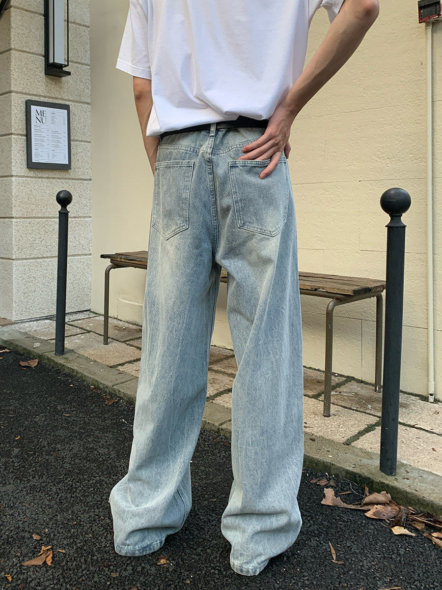 Light-Wash Wide Leg Denim Jeans WN24856
