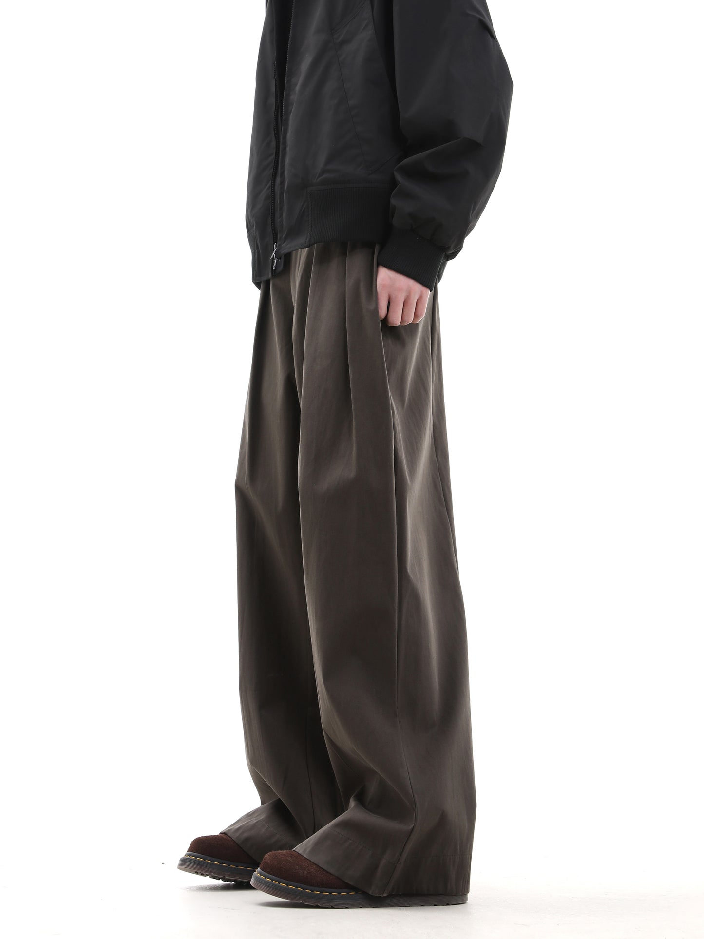 Pleats Draping Wide Leg Trousers WN15692