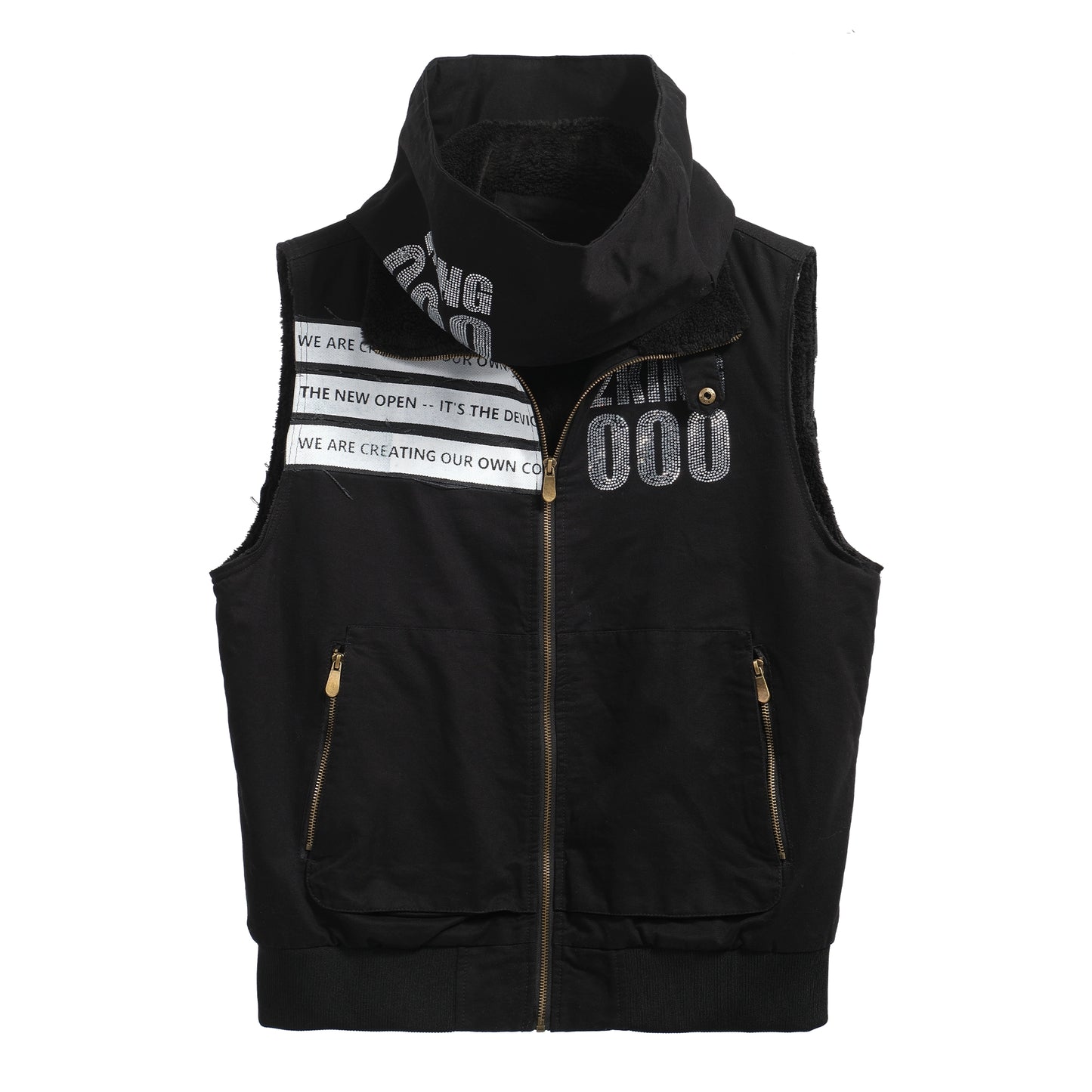 Thick Neck Warmer Original Design Zipper Vest WN13733