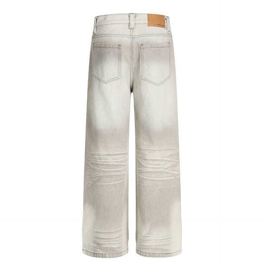 Washed Whiskers Wide Leg Denim Jeans WN25837