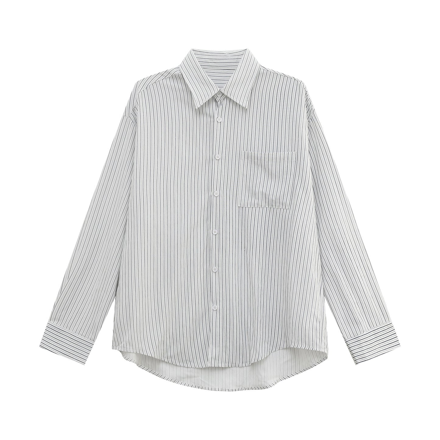 Stripe Pocket Long Sleeve Shirt WN24942