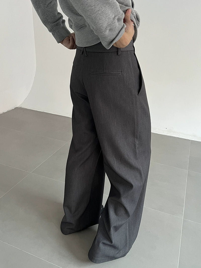 Thick Plain Straight Flare Trousers WN21593