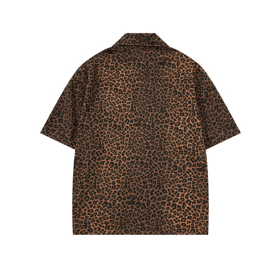 Leopard Heart Patch Short Sleeve Shirt WN25556