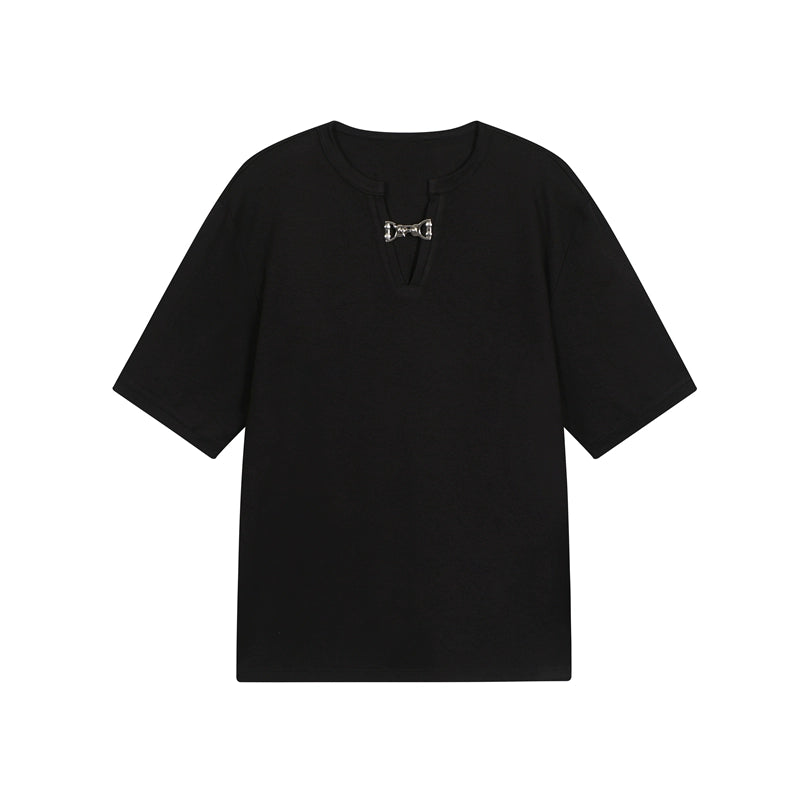 Minimalist V-Neck Short Sleeve T-Shirt WN19340