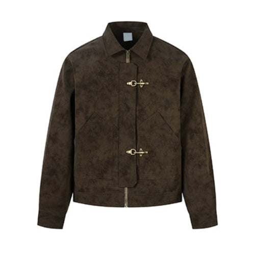 Suede Lobster-Clasp Short Jacket WN21398