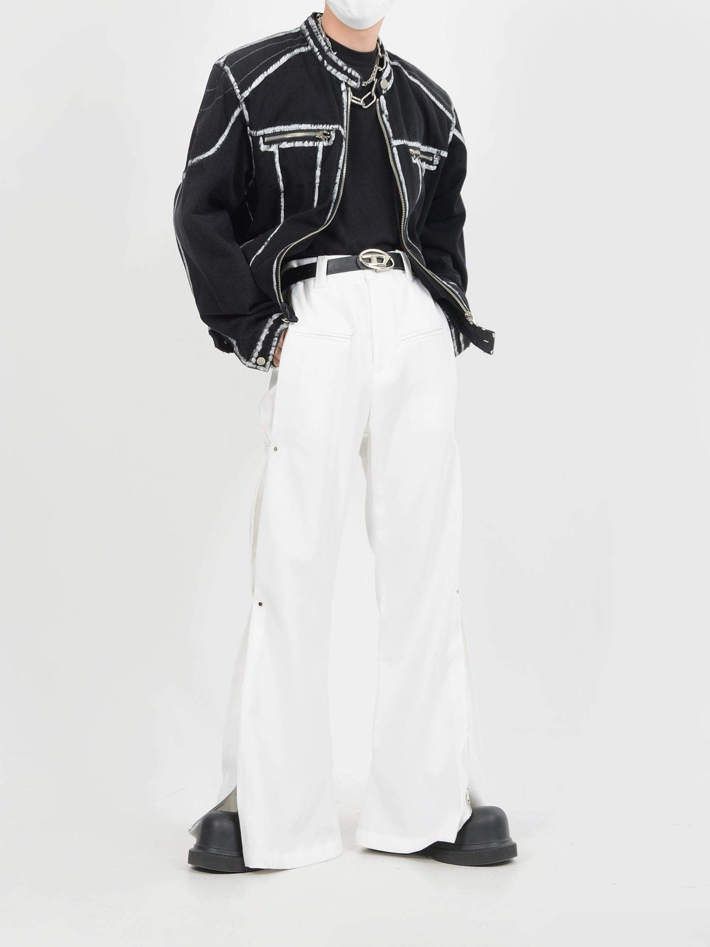 Micro Flare Pleats Design Trousers WN6146