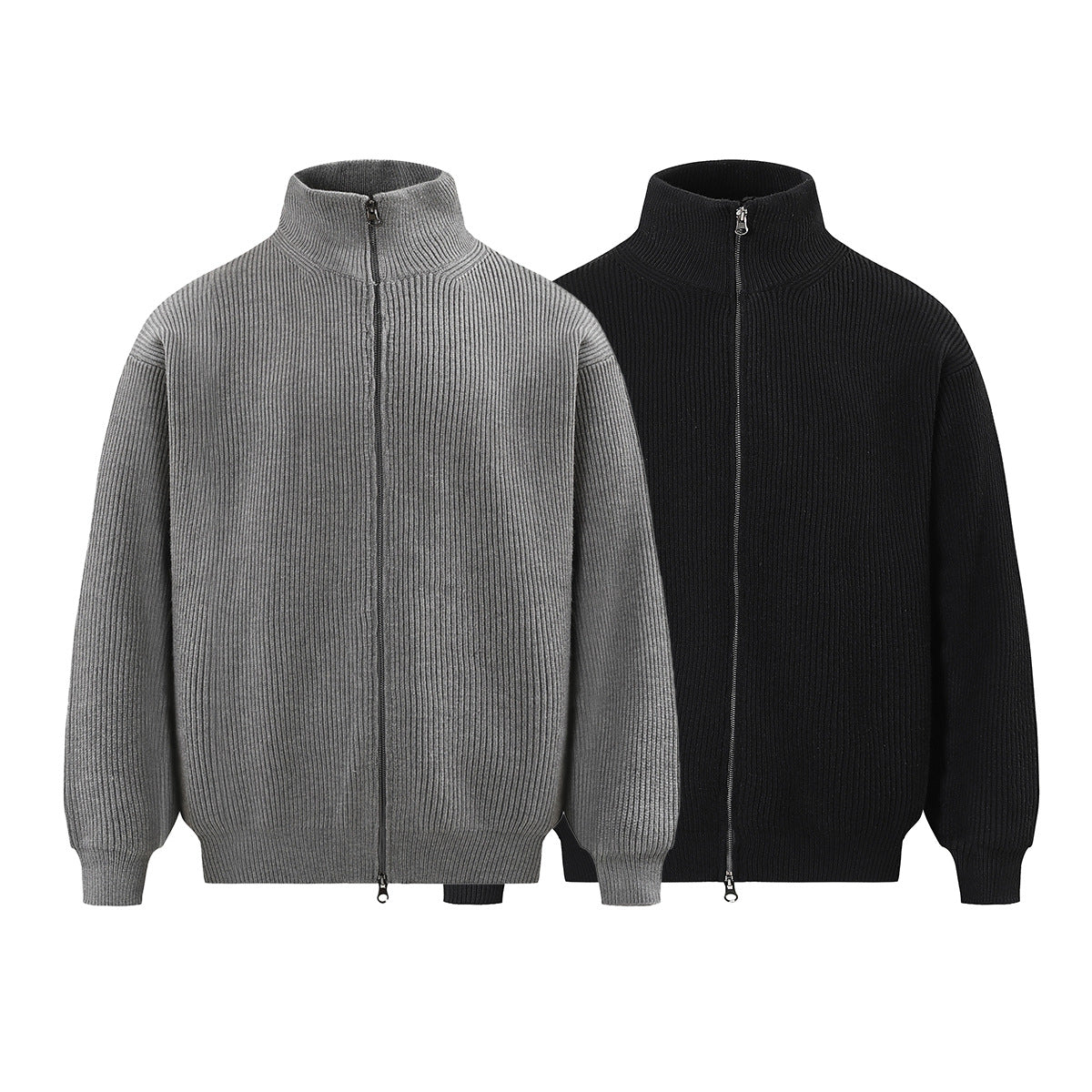 High-Neck Zipper Knit Cardigan WN12683