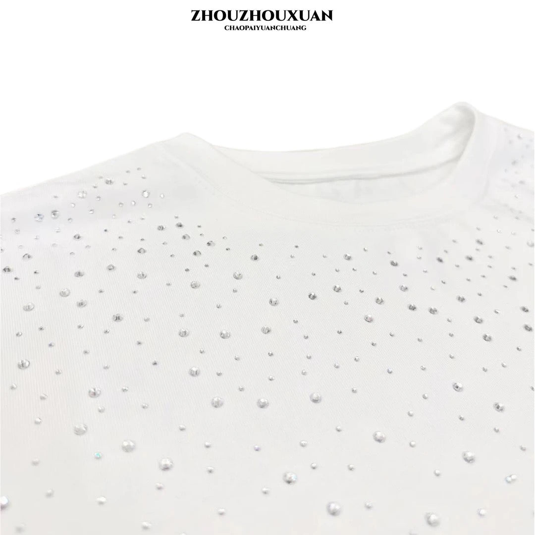 Rhinestone Starry Sky Long Sleeve T-Shirt WN20684