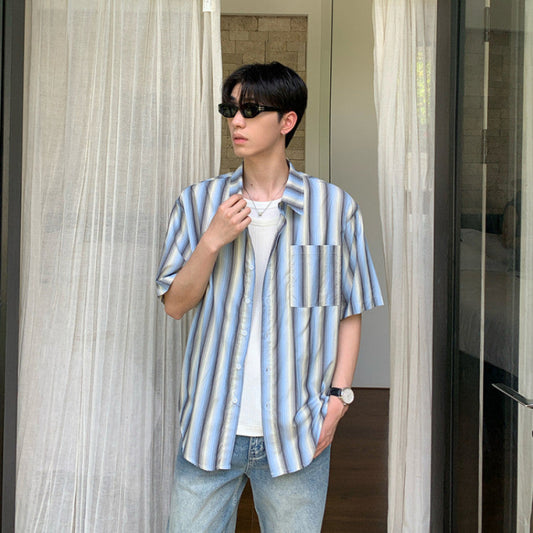 Stripe Pocket Short Sleeve Shirt WN24969