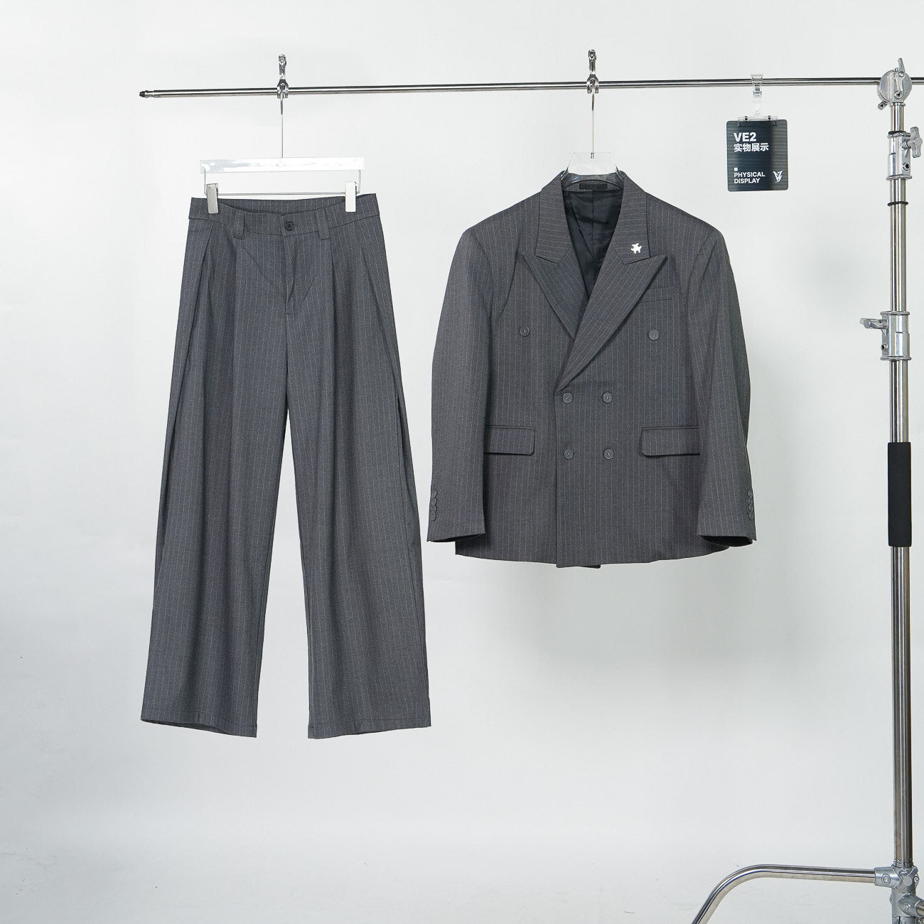 Stripe Tailored Jacket & Stripe Wide Leg Trousers Setup WN24295