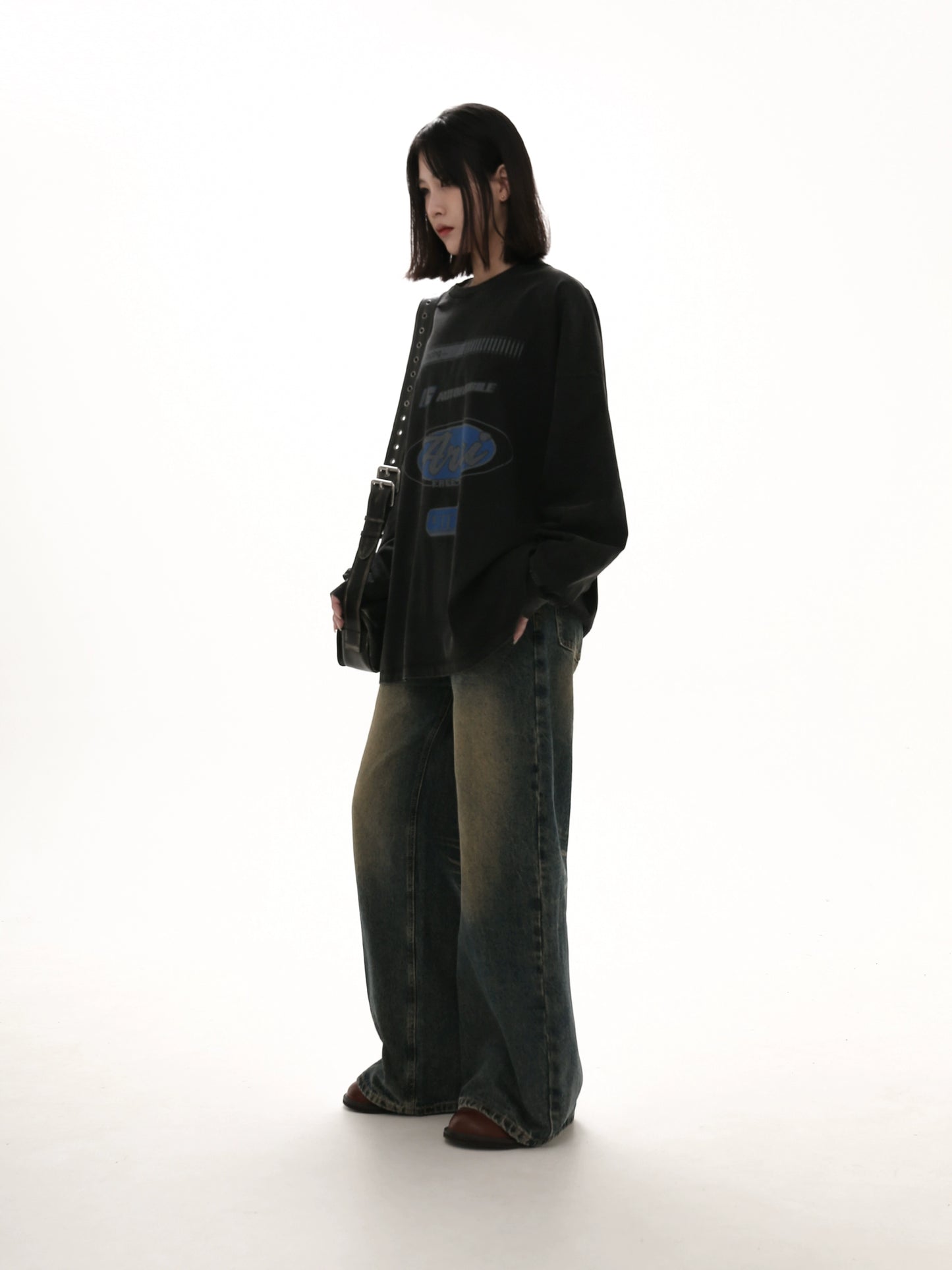 High Waist Wide-leg Denim Jeans WN5639