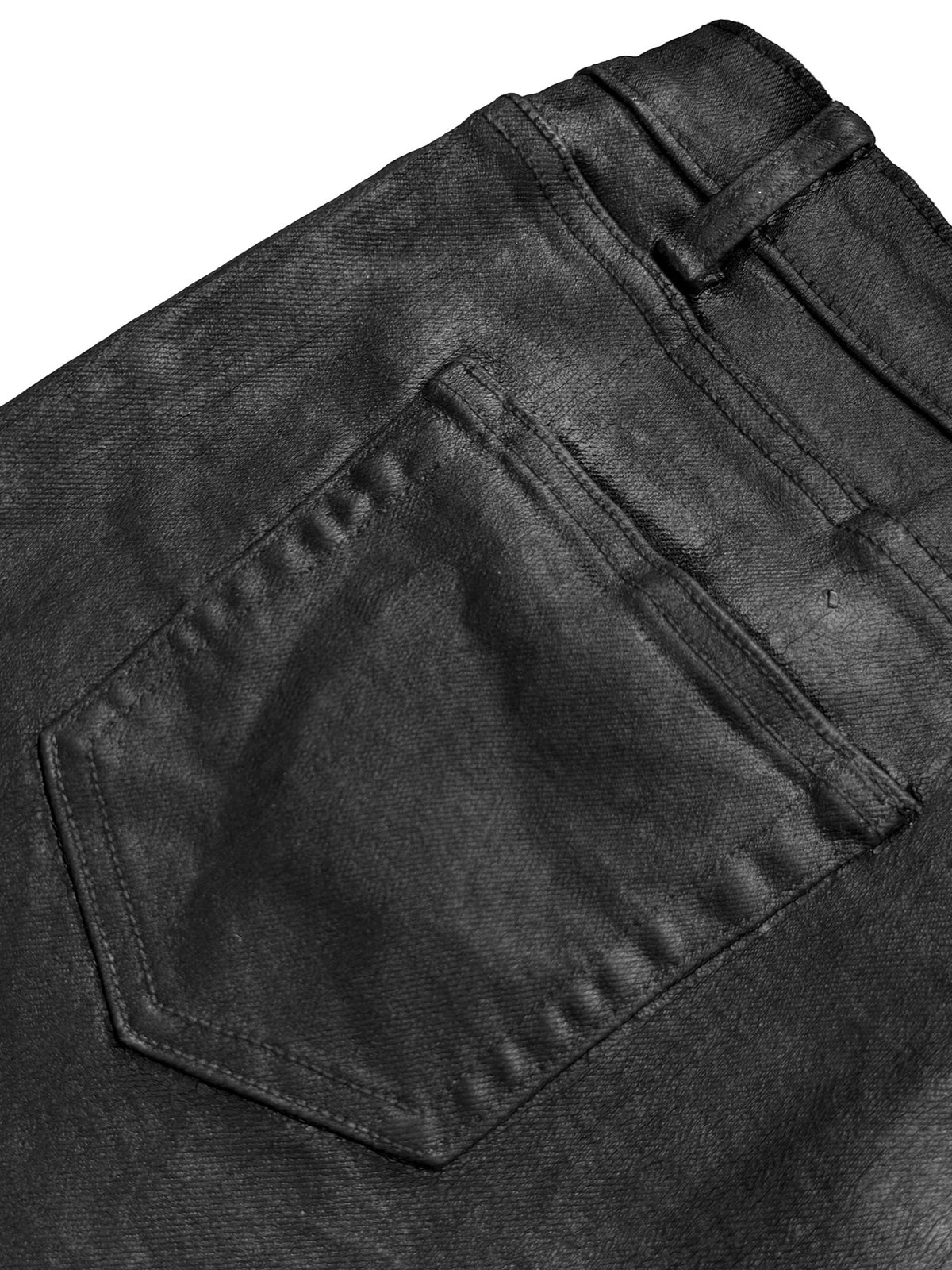 Pocket Rivet Wax Finish Straight Denim Jeans WN27079