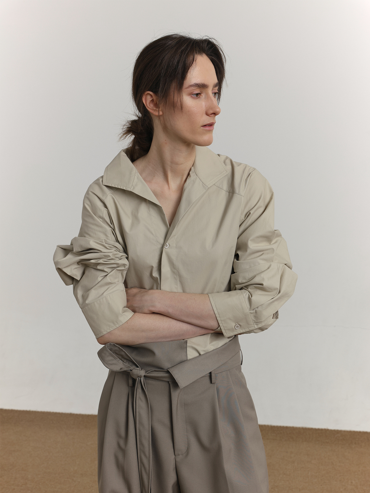 Plain Oversize Long Sleeve Shirt WN21613