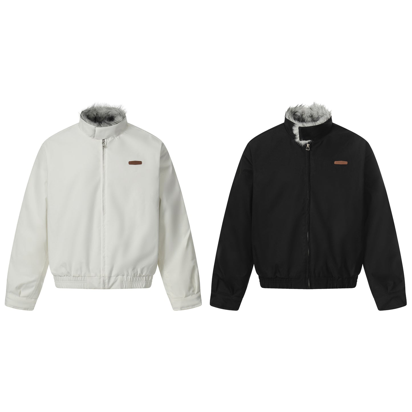 Fake Fur Collar Fleece Lining Puffer Jacket WN21856