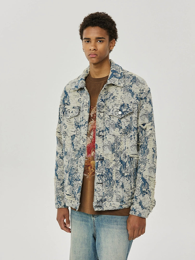 Jacquard Oversize Denim Jacket WN17917