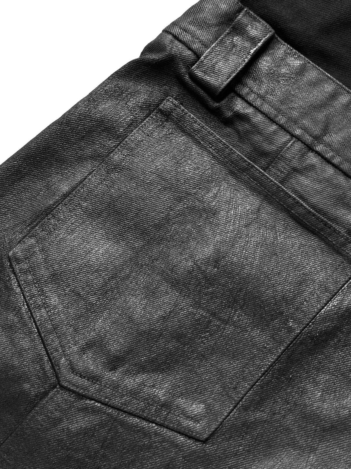 Double-Waist Hand-Paint Crack Wax Denim Jeans WN27051