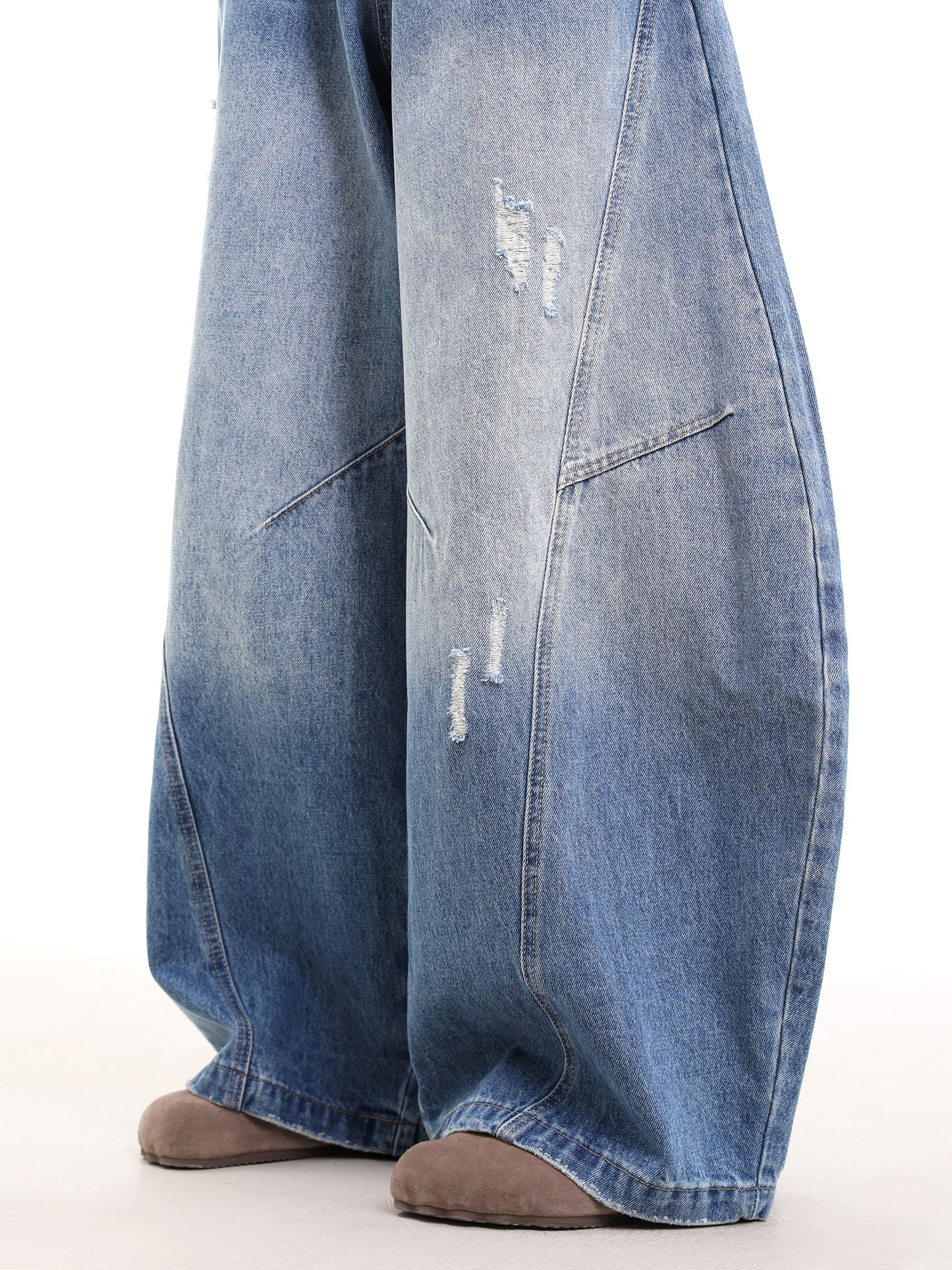 Washed Wide-Leg Denim Jeans WN15645