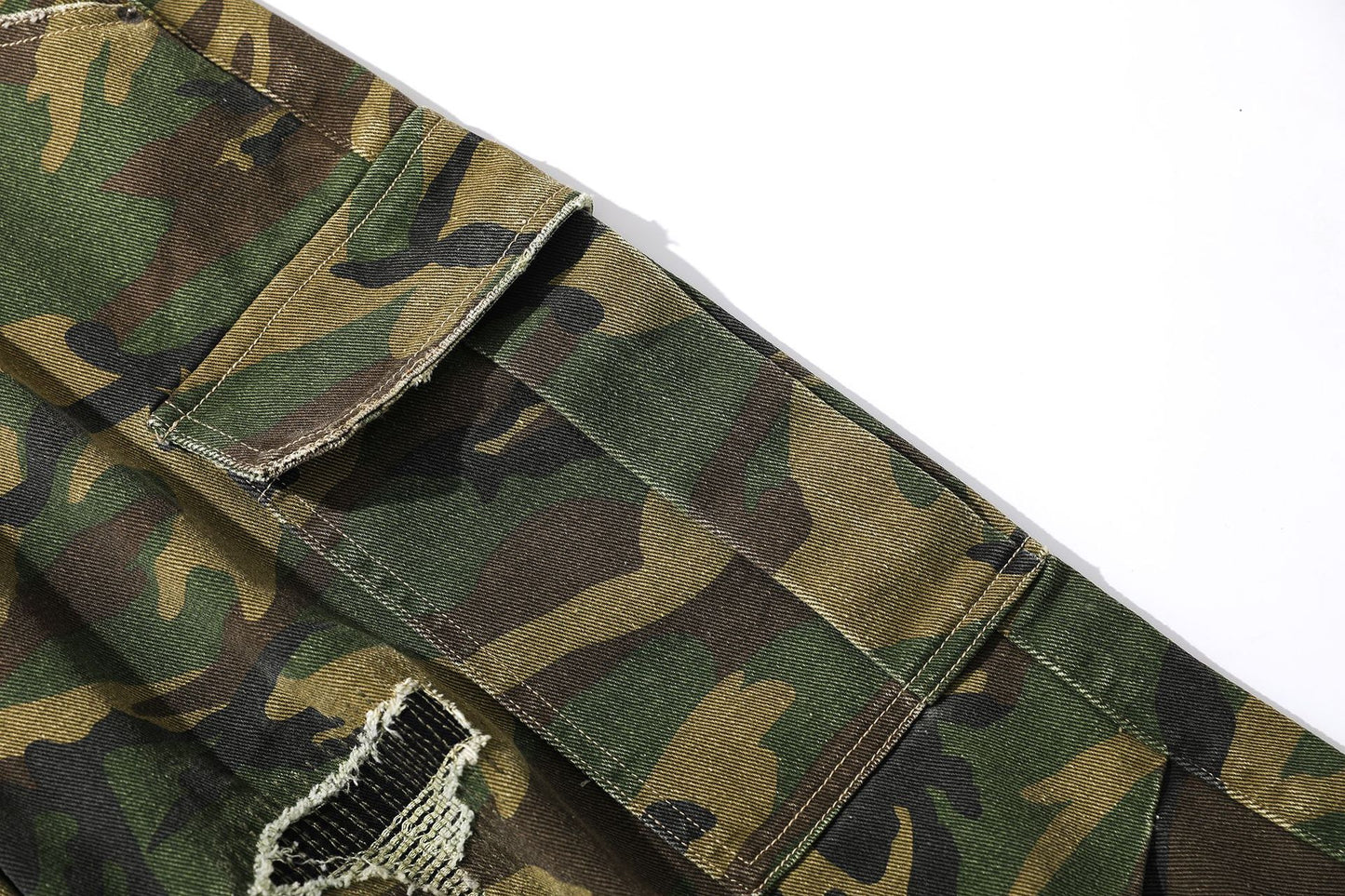 Camo Workwear Denim Wide Leg Short Pants WN25677