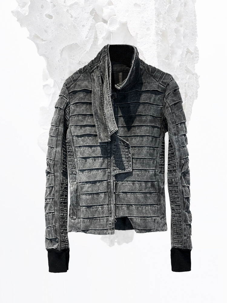 Pleats Washed Zipper Jacket WN13965