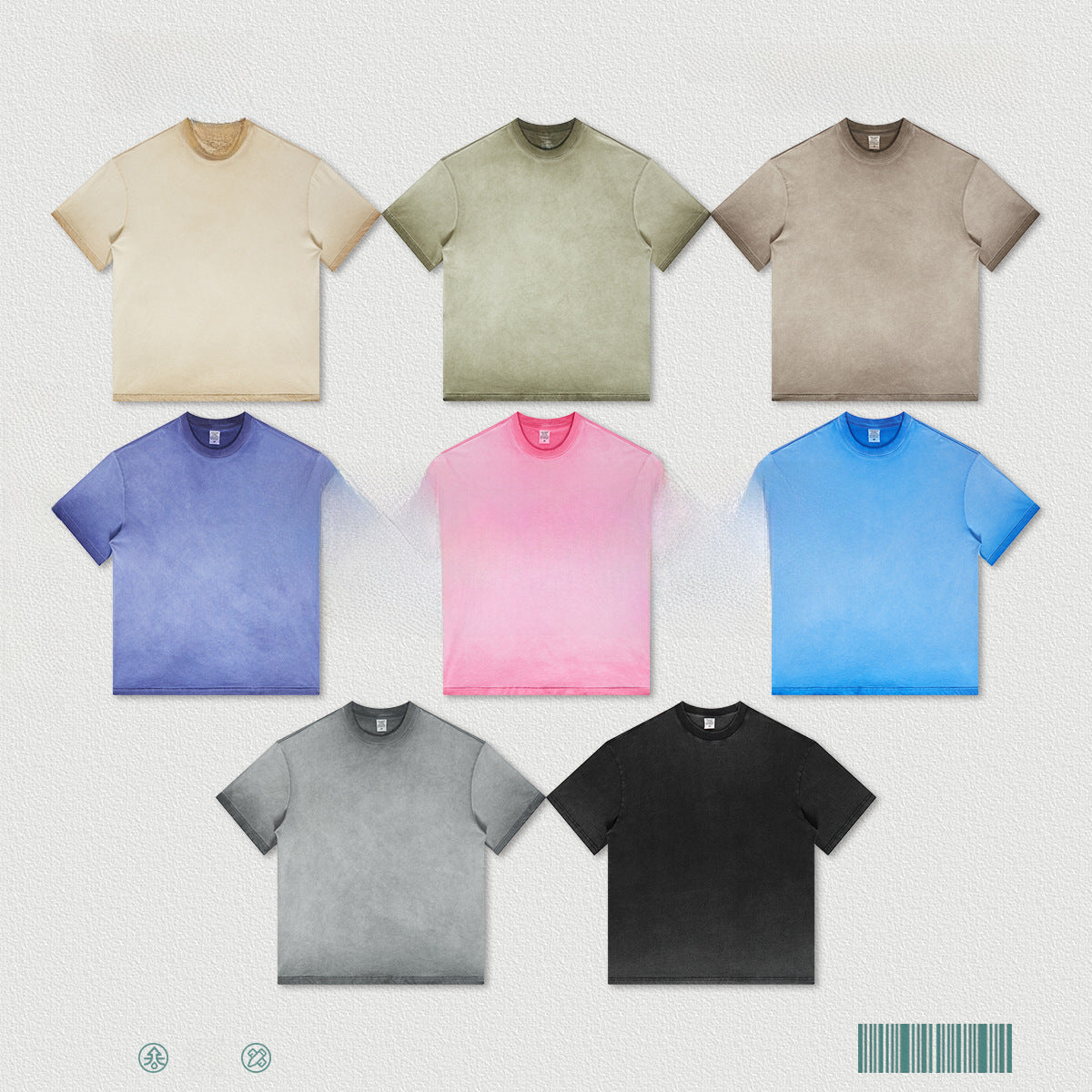 Washed Gradient Pure Cotton Sleeveless T-Shirt WN6075