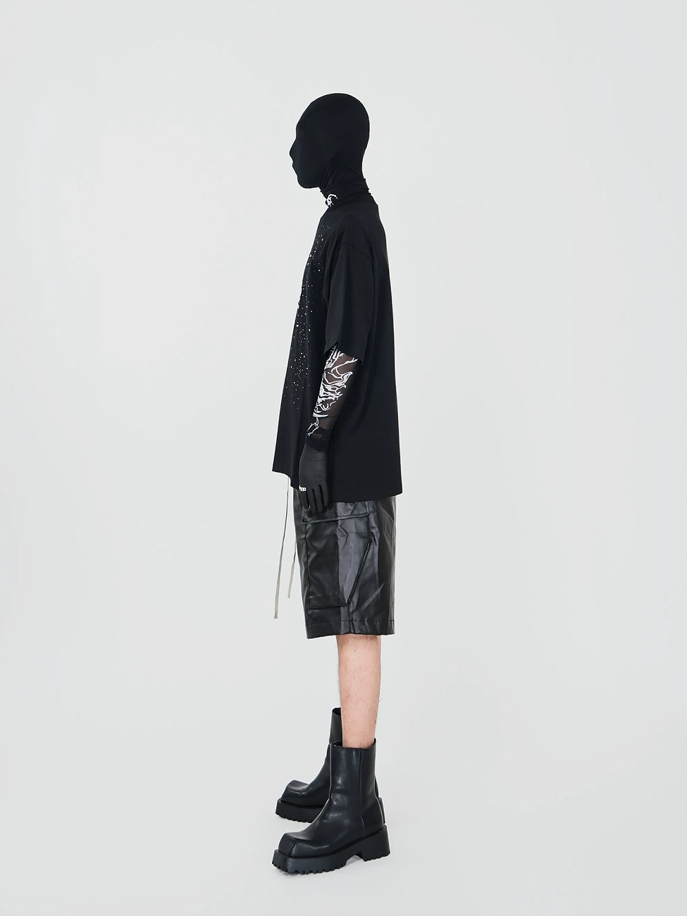 Embroidery Reflective Print Oversize Short Sleeve T-Shirt WN17333