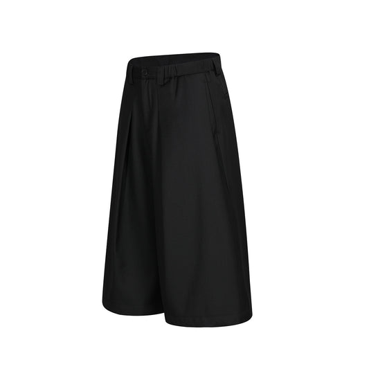 Wide Leg Pleats Half Trousers WN25967