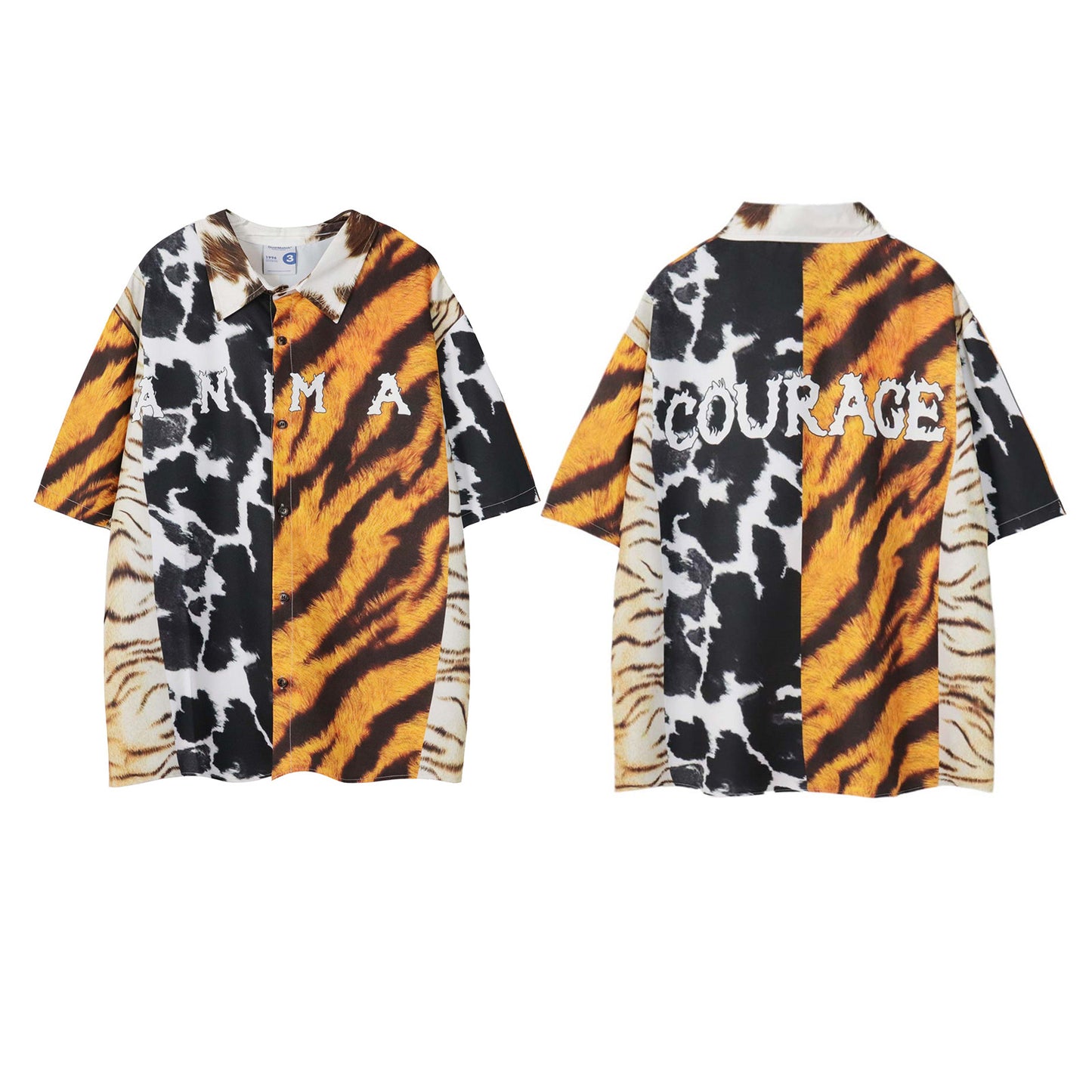 Animal Fur Print Short Sleeve Shirt WN16549