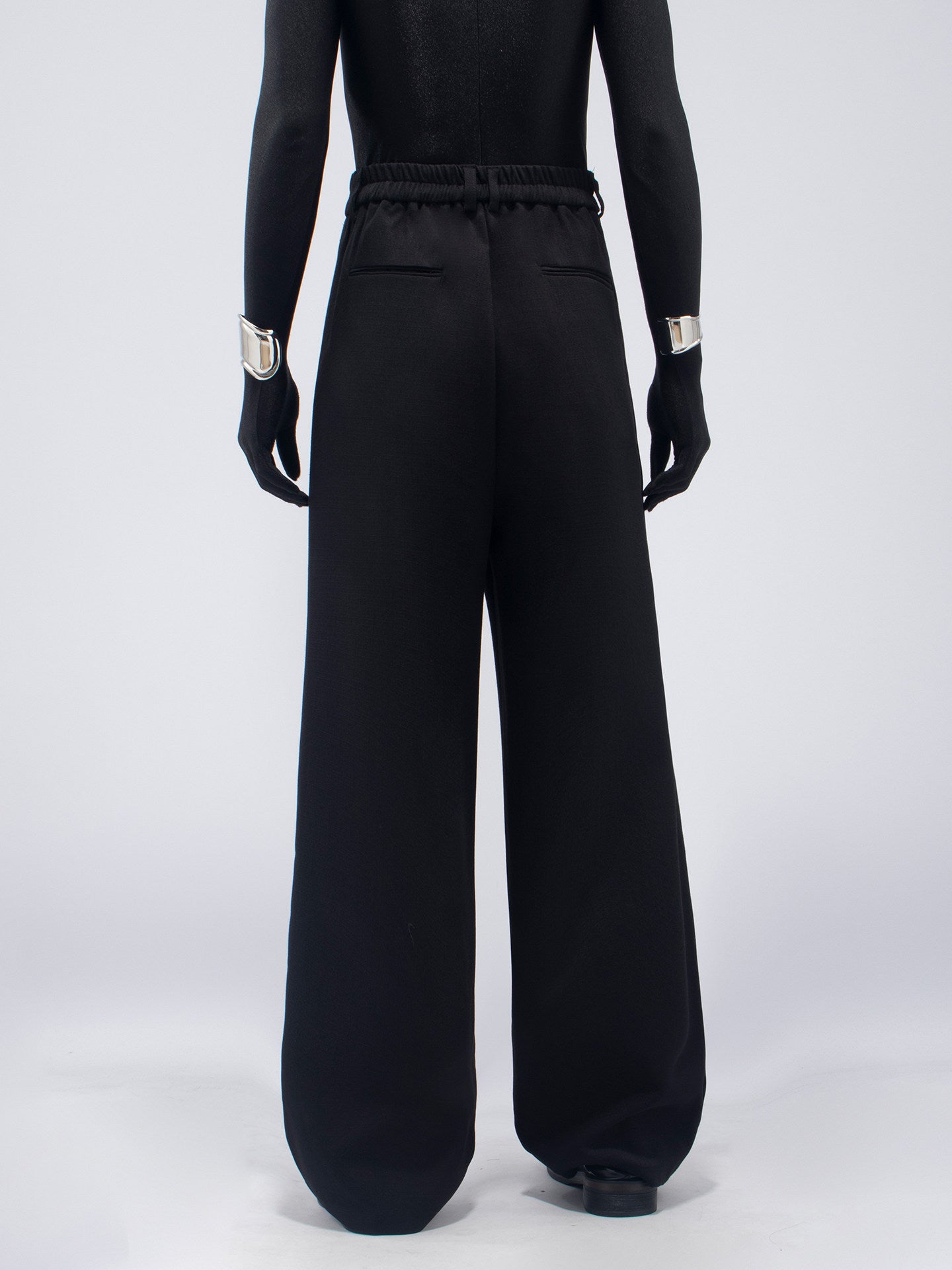 Metal Buckle Design Wide Leg Trousers WN23653