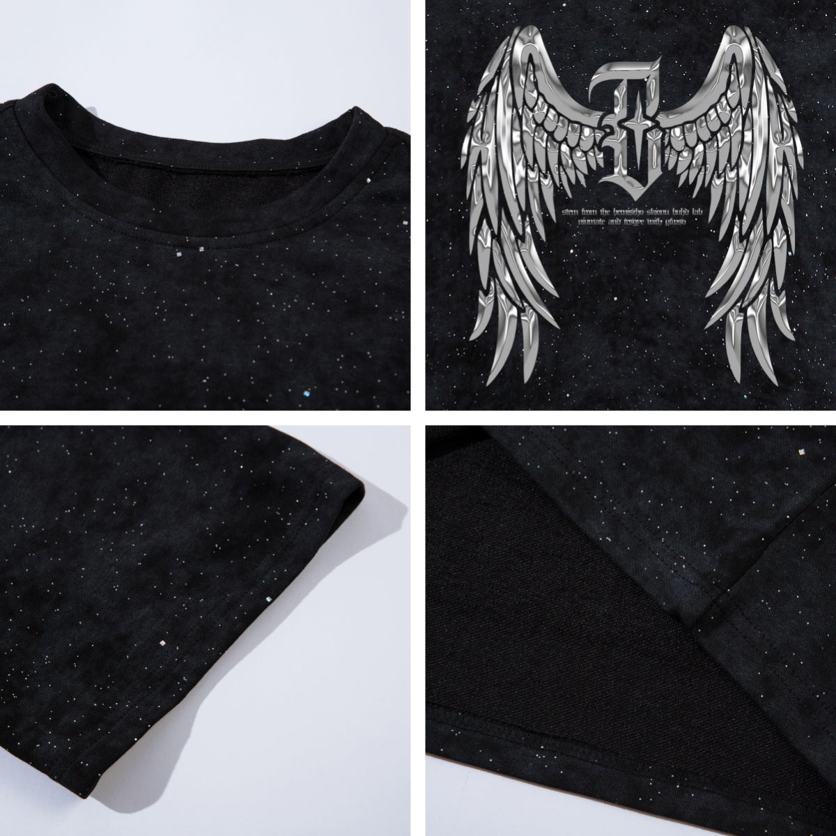 Wing Starry Design Oversize Short Sleeve T-Shirt WN15109