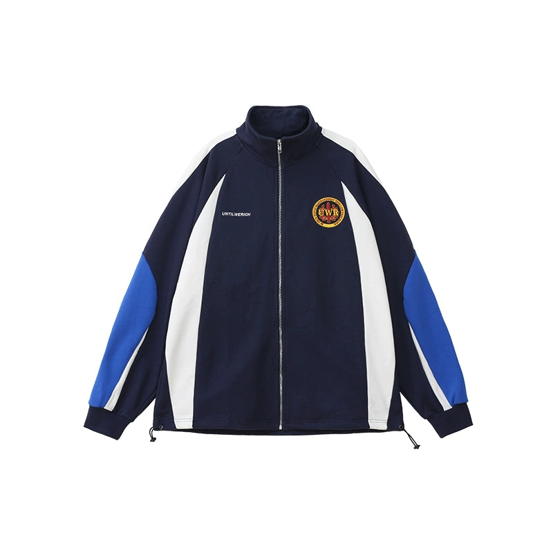 Fleece Lining Patchwork Zipper Jacket WN17771