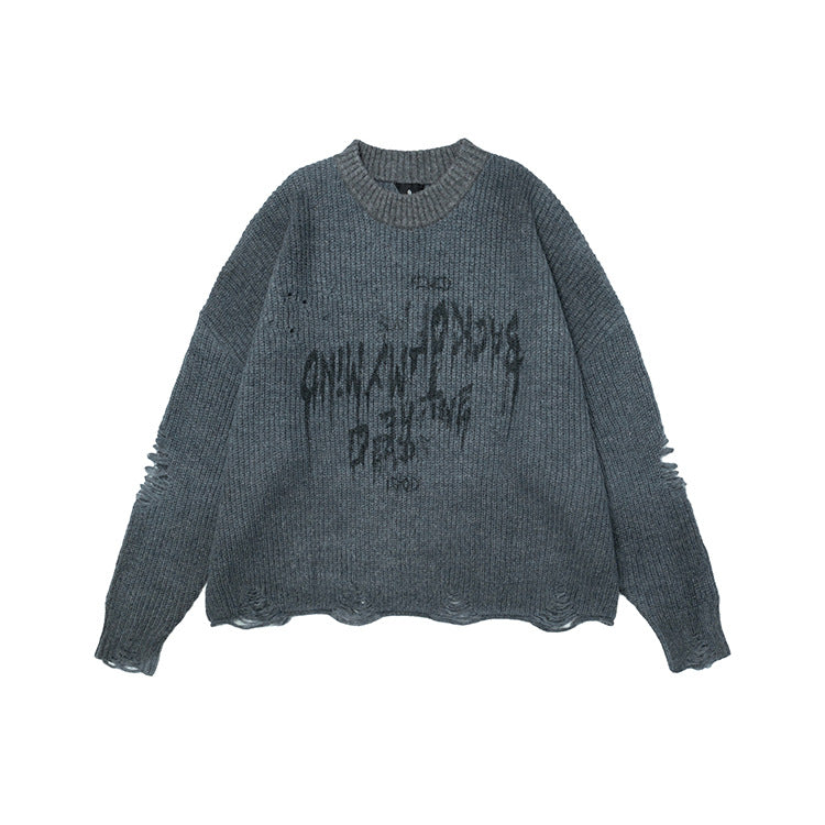 Damage Hollow-Out Knit Sweater WN12327