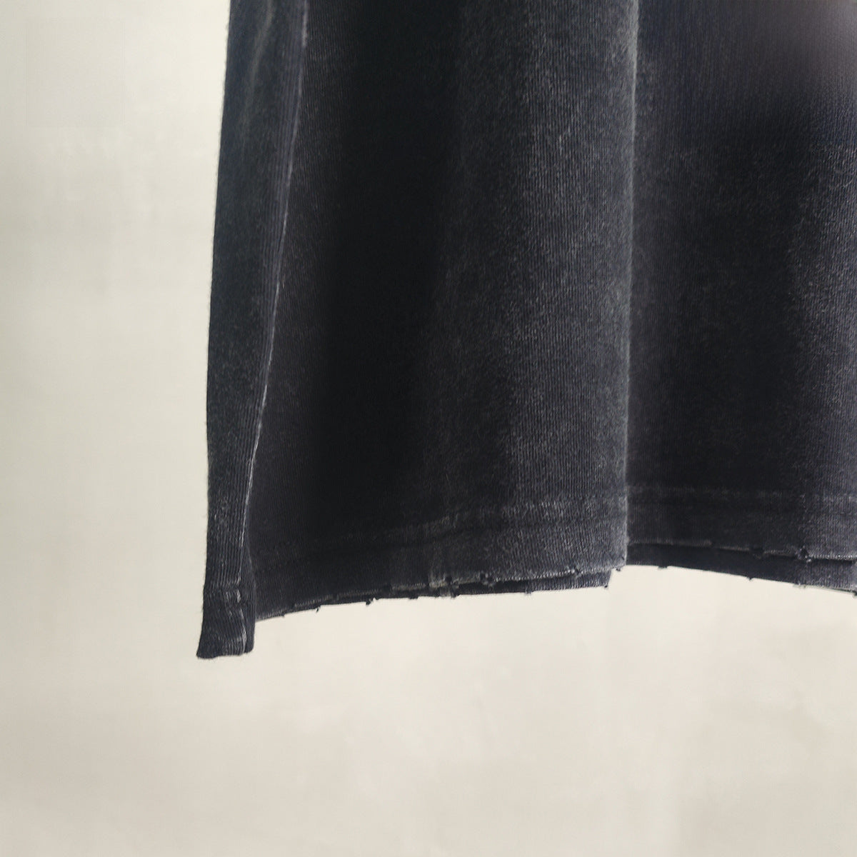 Washed Rib Print Round Short Sleeve T-Shirt WN7770