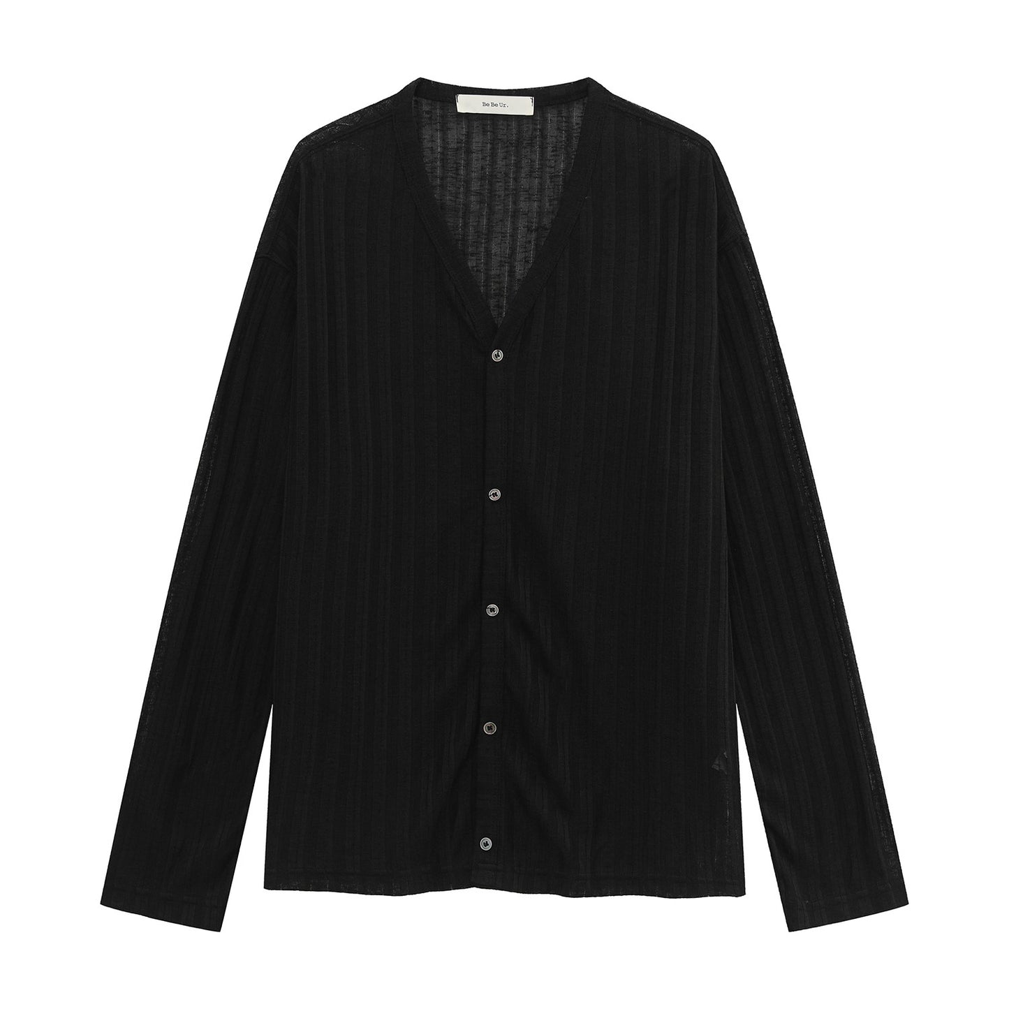Stripe Deep V-Neck Summer Knit Cardigan WN25012