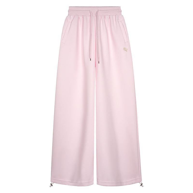 Drawstring Wide Leg Sporty Sweatpants WN23574