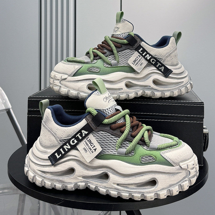 Breathable Mesh Platform Height-Increasing Dad Sneakers WN24748