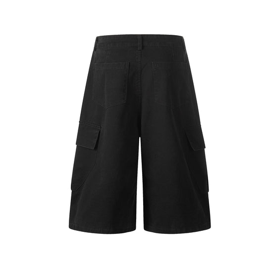 Metal Buckle Logo Print Cargo Cropped Half Pants WN25755