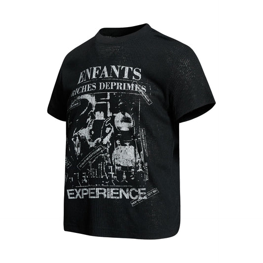 Ribbed Graphic Art Print Short Sleeve T-Shirt WN26030