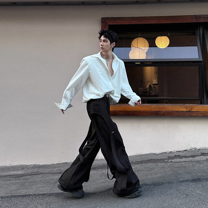Oversize Lapel Long Sleeve Shirt WN25062